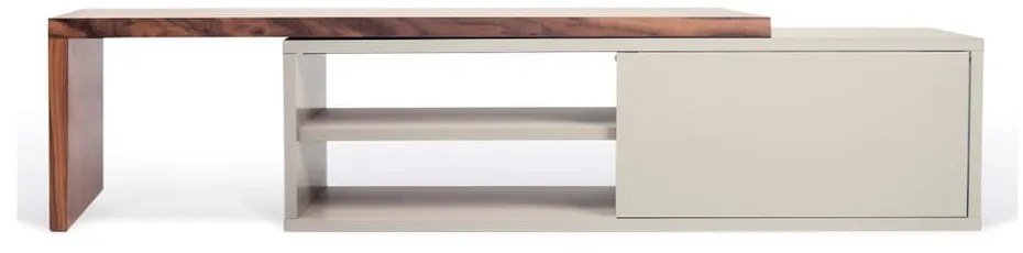 Tavolo TV variabile grigio con impiallacciatura in noce Move - TemaHome