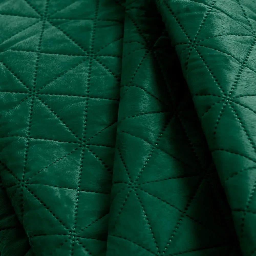 Copriletto verde in velluto con rivestimento trapuntato 240x260 cm Laila – Restilo