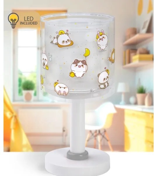 Dalber 41761E - Lampada da tavolo LED per bambini KAWAII FRIENDS 1xG4/4W/230V grigia