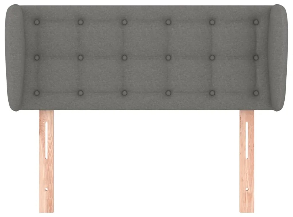 Testiera ad orecchio grigio scuro 93x23x78/88 cm in tessuto