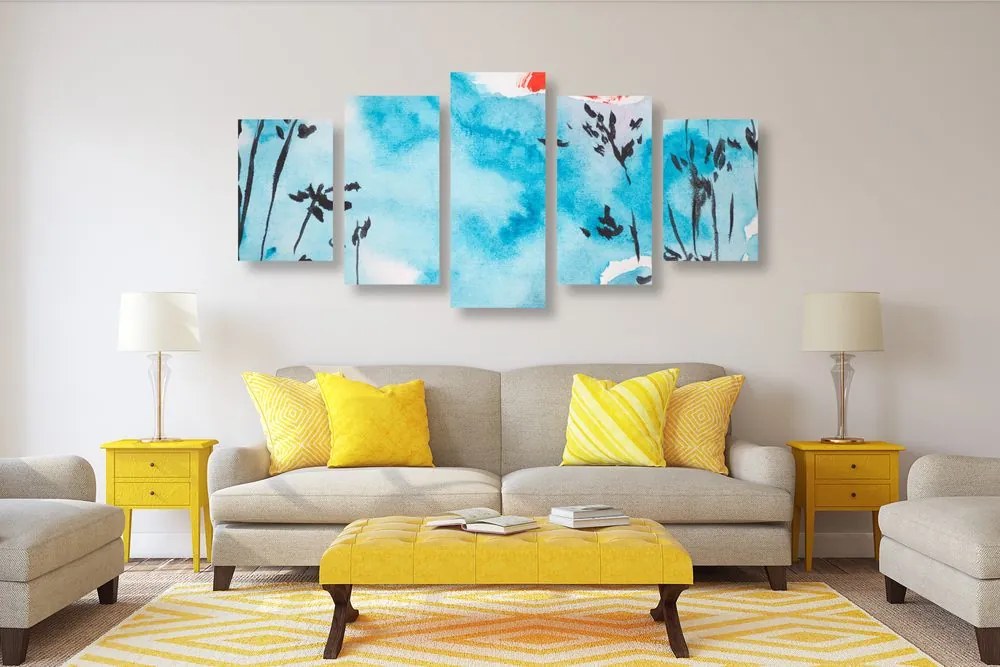 Quadri 5 pezzi – Pittura del cielo giapponese