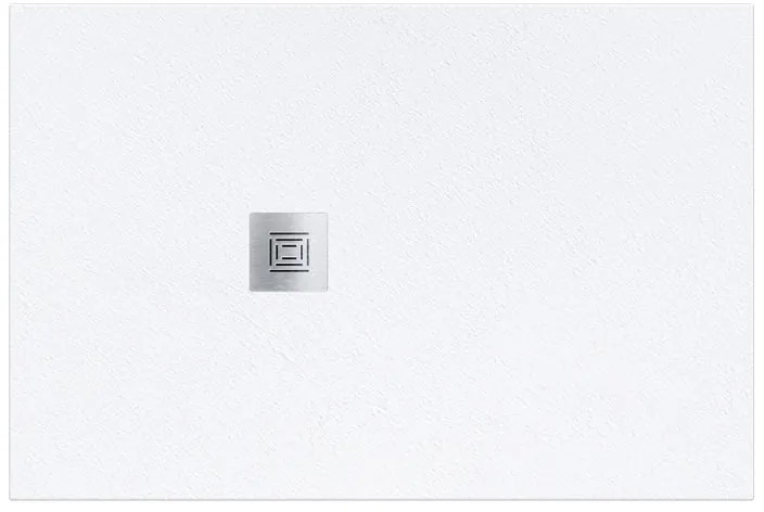Piatto doccia SANYCCES in fibra di vetro Logic bianco L 80 x L 130 x H 3 cm opaco effetto ardesia