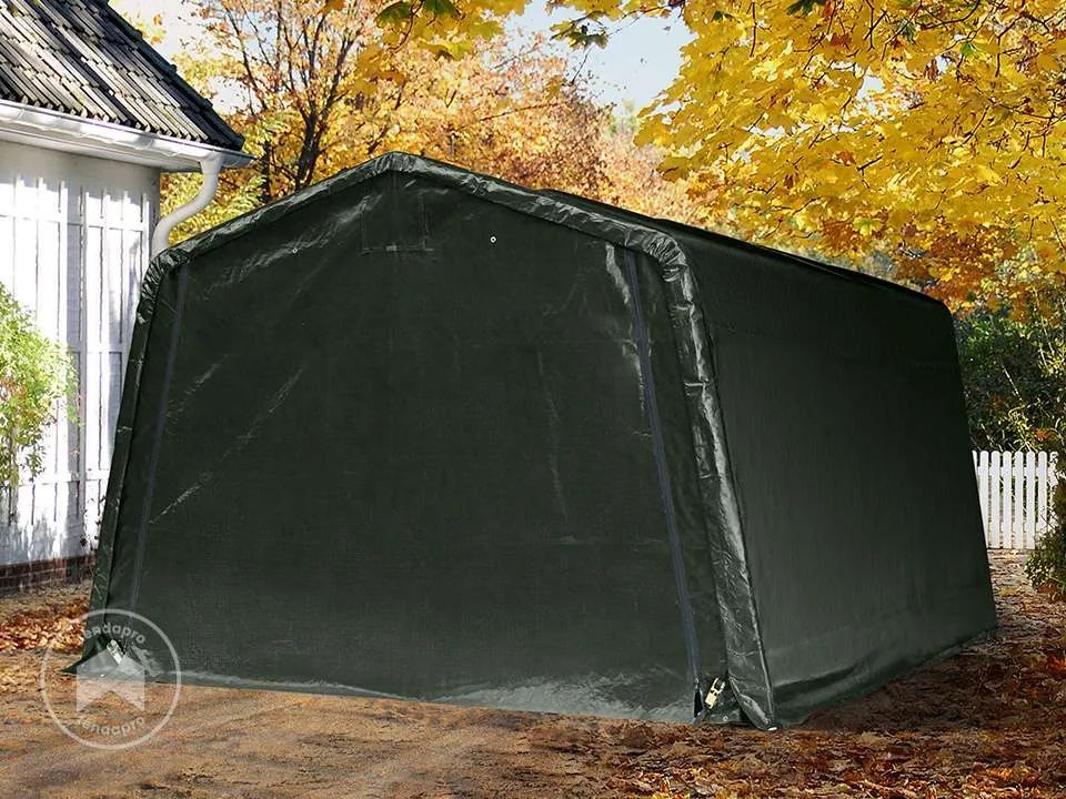 TOOLPORT Tenda garage 3,3x4,7m, Telo in PE, verde scuro - (8050)