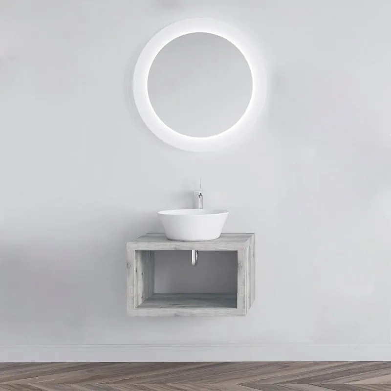 Mobile da bagno sotto lavabo Squer grigio L 60 x H 30 x P 46 cm, lavabo non incluso