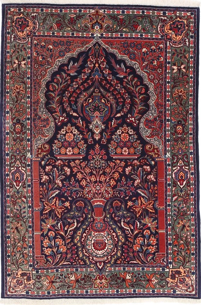 Sarouk Tappeto 150x100 Verde (Iran) Annodato A Mano