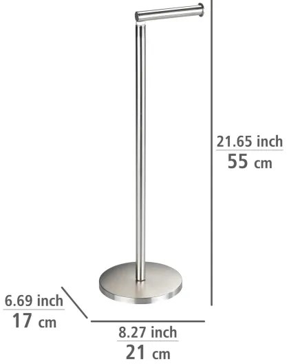 WENKO 22985100 - Portarotolo per carta igienica 21x55 cm in acciaio inox/argento