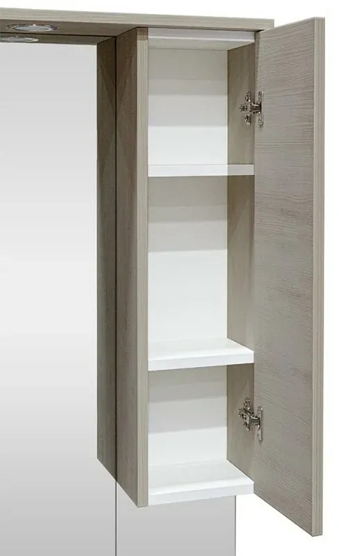 Mobile bagno da terra 105 cm rovere grigio completo di specchio con pensile e LED