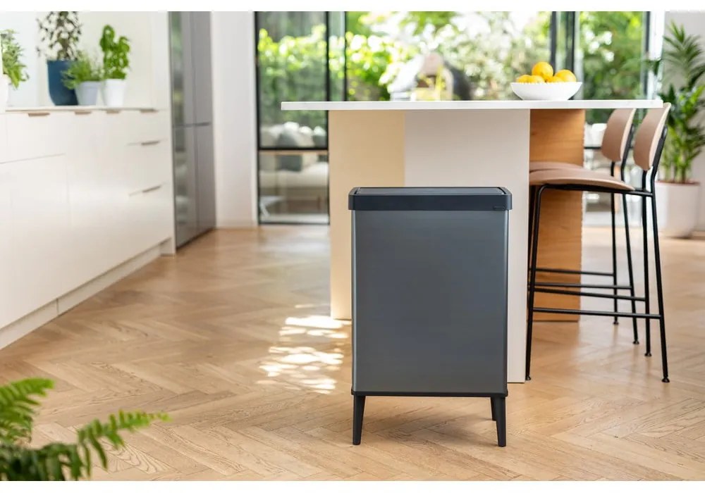 Cestino per la spazzatura blu touch in plastica riciclata 54 l Verto High - Curver