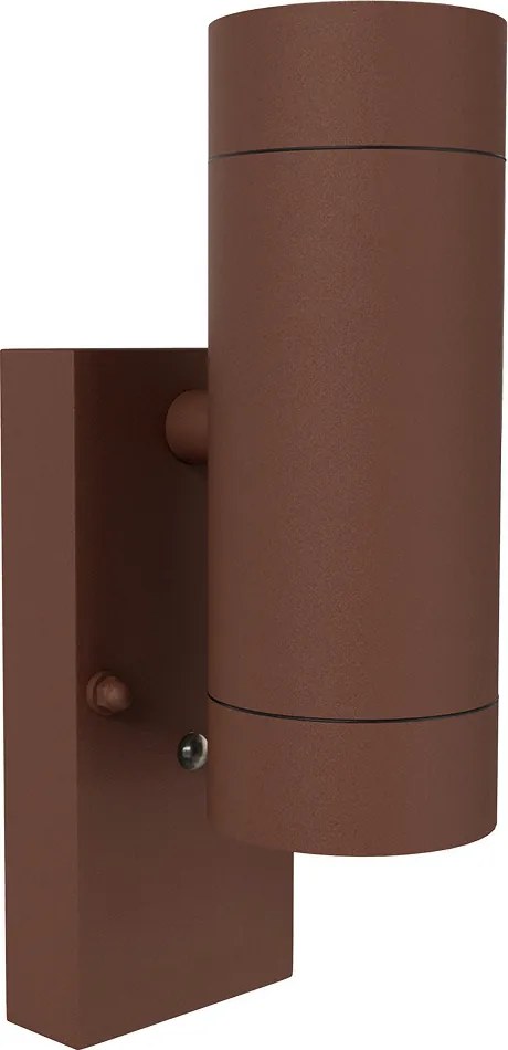 Applique Bidirezione GU10 con Sensore Crepuscolare IP65 - Corten
