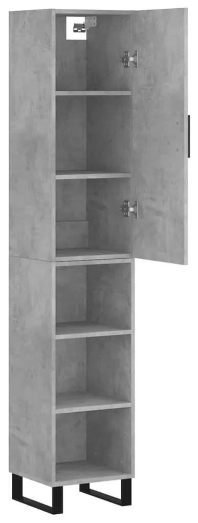 Credenza grigio cemento 34,5x34x180 cm in legno multistrato