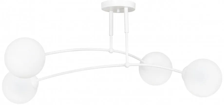 Lampadario a Sospensione in Acciaio e Vetro PREGOS 4 Nero/Bianco 4xE14 Colore del corpo Bianco