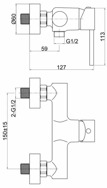 FERRO - Miscelatore per doccia FIESTA, finitura cromata lucida