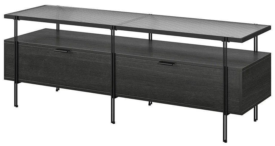 Tavolo TV nero in rovere 140x50 cm Wainwright - Støraa