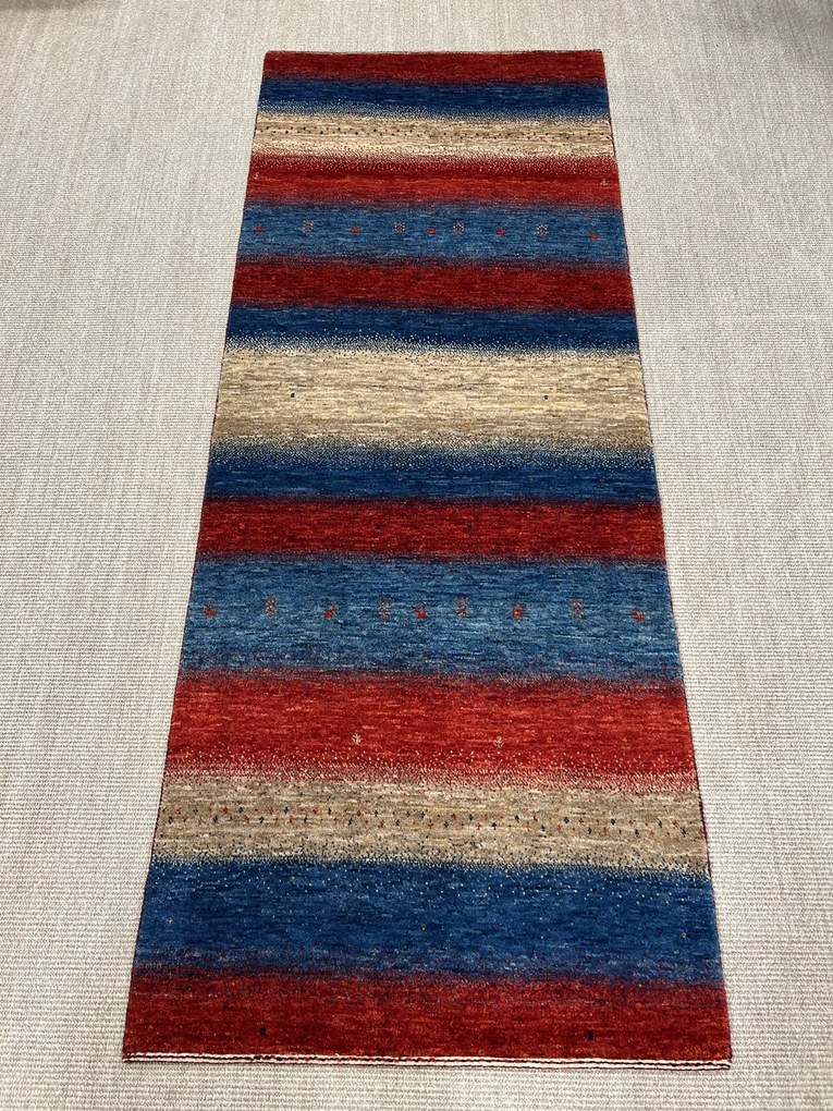 Loribaft Tappeto 90x220 Rosso (Iran) Annodato A Mano