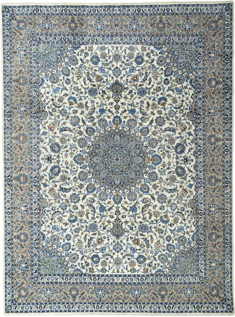 Kashmar Tappeto 410 x 300 Beige (Iran) Annodato A Mano