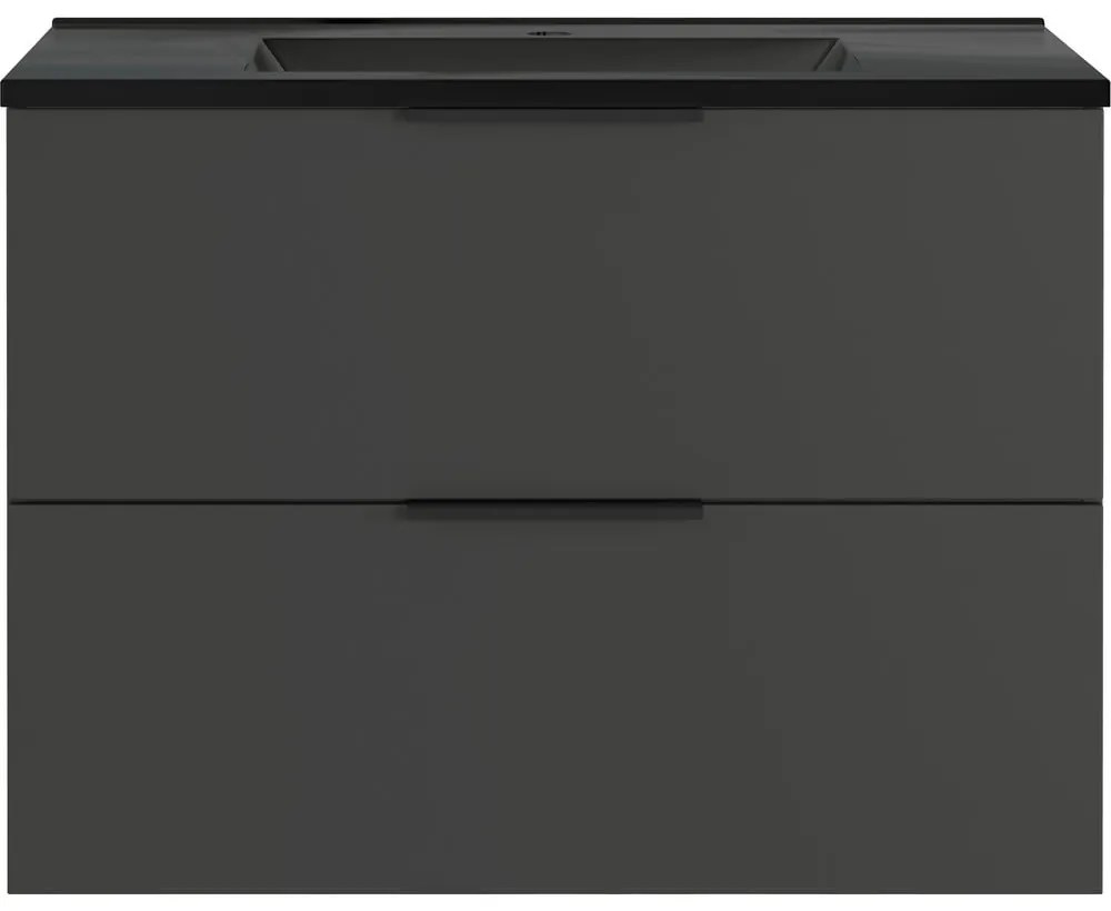 Mobile da parete nero-color antracite con lavabo 81x61 cm Crandon - Germania