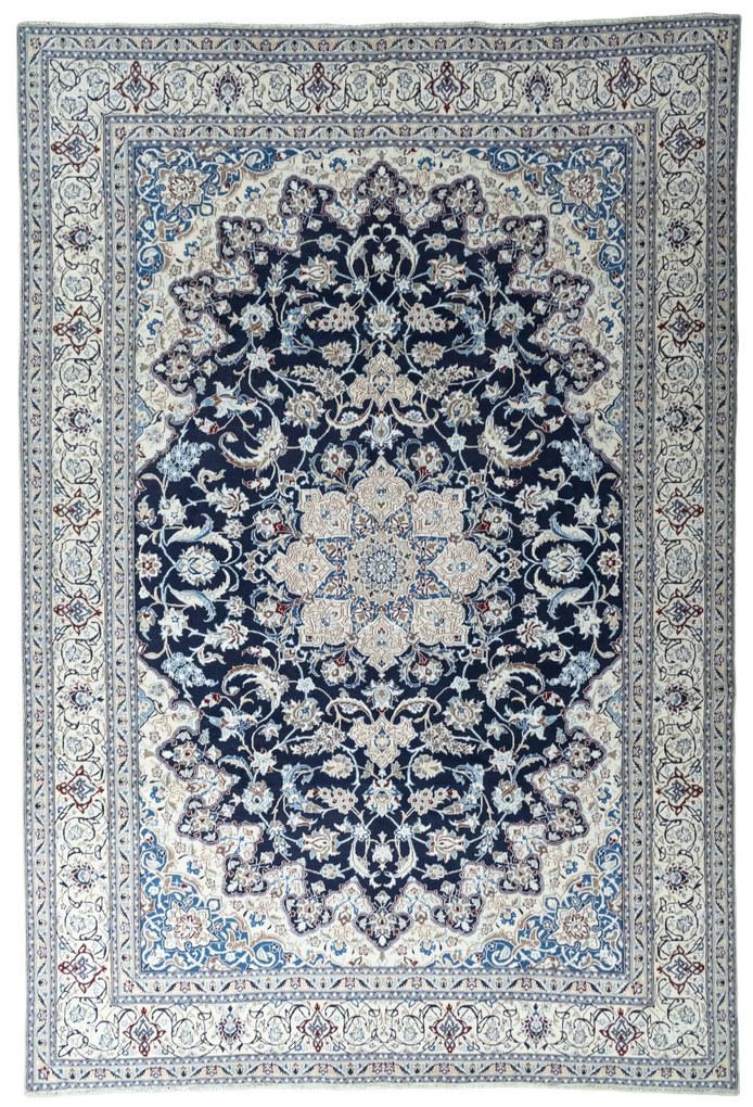 Nain Tappeto 250x360 Blu (Iran) Annodato A Mano