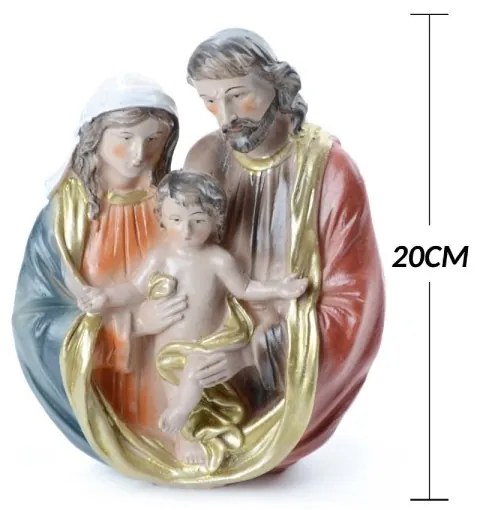 Trade Shop - Presepe Natività In Resina Scenario Sacra Famiglia Decorazioni Natalizie 20cm