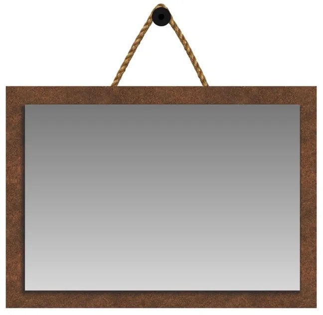 Specchio rettangolare in metallo ruggine 50 x 70 cm