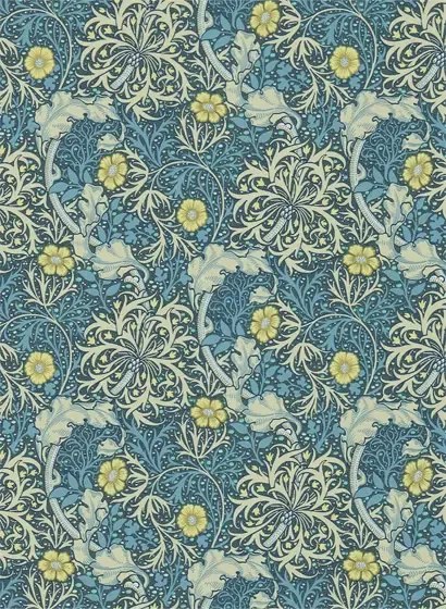Morris & Co Carta da parati Seaweed - Ink/ Woad