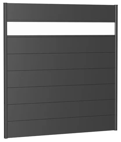 Frangivista con vetro in acciaio metallizzato grigio scuro BIOHORT L 180 x H 182 cm, spessore 44 mm