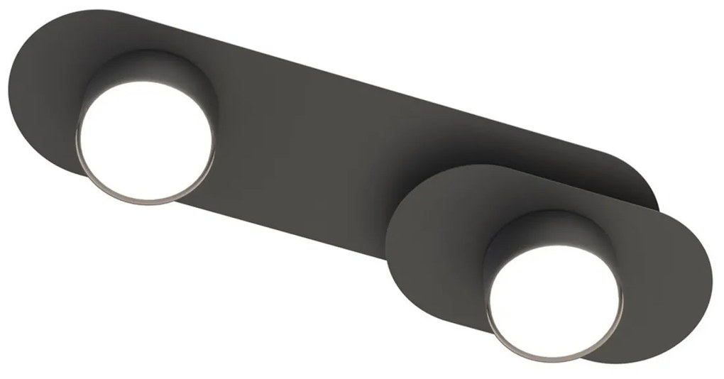 Lampada da soffitto in acciaio STILO 2 nera da interno 2xGX53