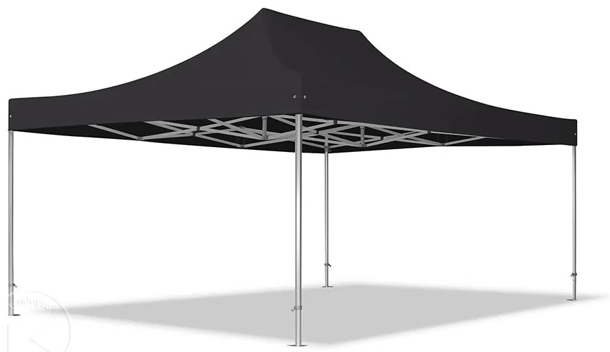TOOLPORT 4x6m gazebo pieghevole PVC con laterali (finestre panoramiche), PROFESSIONAL alluminio, nero - (582032)