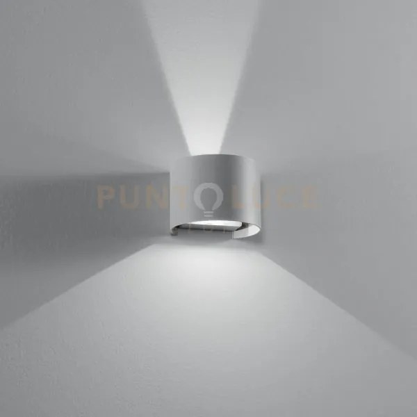 Applique biemissione led delta grigia 10w 700lm cct 3000k / 4000k i...
