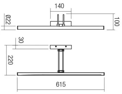 Redo 01-3473 - Lampada LED da quadro IKON LED/16,4W/230V 61,5 cm CRI 92 ottone