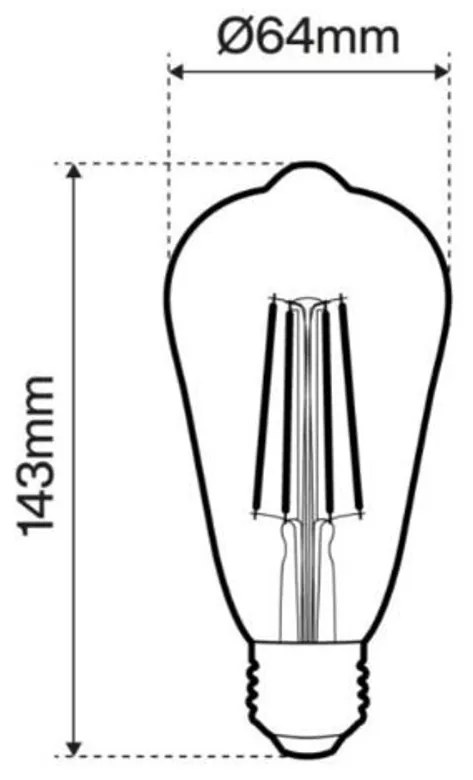 Lampada LED E27 4W a Filamento IP65 ST64 - INFRANGIBILE per Catenarie Colore Bianco Naturale 4.000K