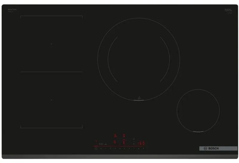 Bosch - Serie 6 PVS831HC1E. Colore del prodotto: Nero, Posizionamento dell'apparecchio: Da incasso, Dimensione della larghezza del piano cottura: 80