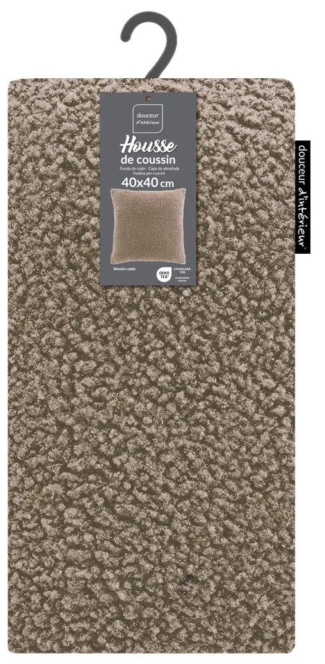 Federa decorativa in sherpa 40x40 cm Woolen – douceur d'intérieur