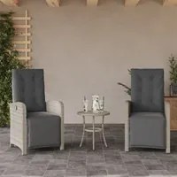 Sedie da Giardino Reclinabili 2 pz con Poggiapiedi Polyrattancod mxl 110941