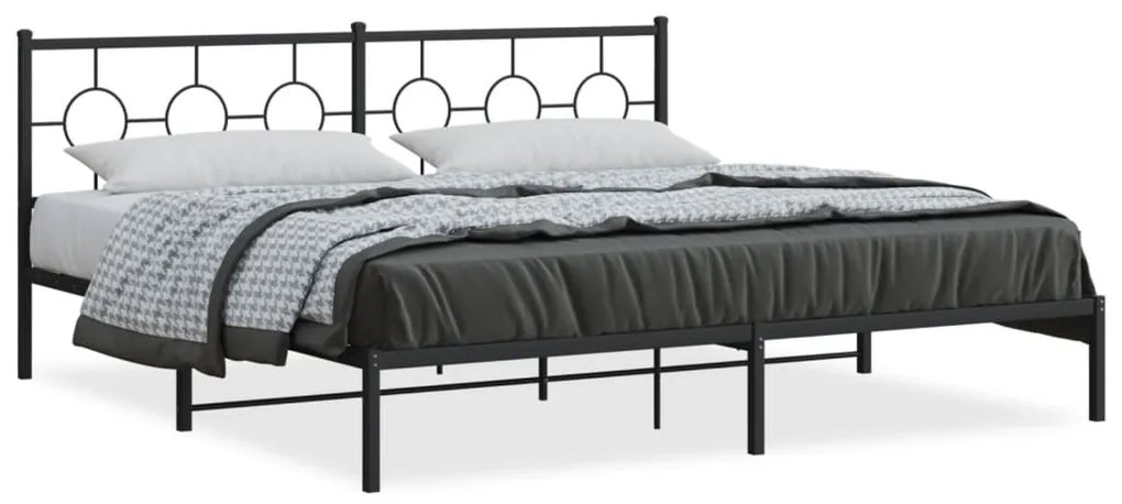 Giroletto Con Testiera İn Metallo Nero 200x200 Cm /