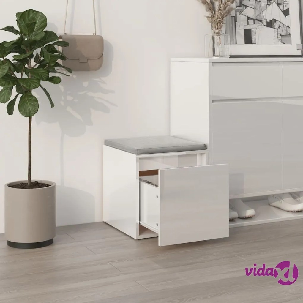 vidaXL Cassetto Contenitore Bianco Lucido 40,5x40x40 cm in Legno