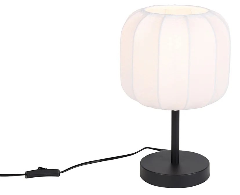 Lampada da tavolo Japandi nera e bianca - Madleine