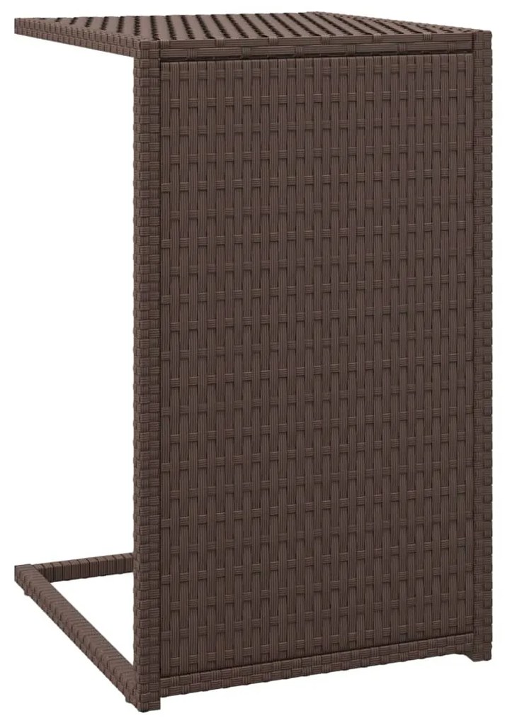 Tavolino a c marrone 40x35x60 cm in polyrattan