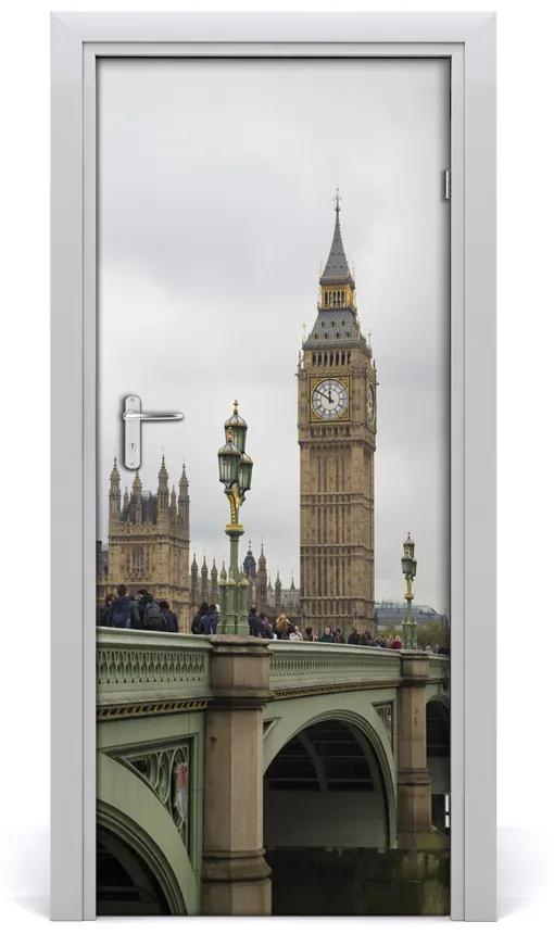 Adesivo per porta Big Ben London 75x205 cm