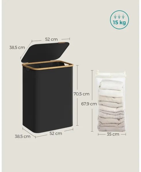 Cesto porta biancheria TATE nero