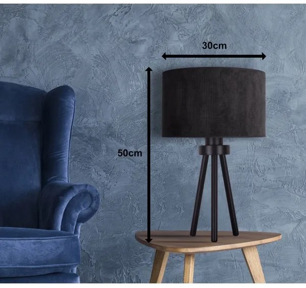 Duolla - Lampada da tavolo LYON 1xE27/15W/230V diametro 30 cm nero