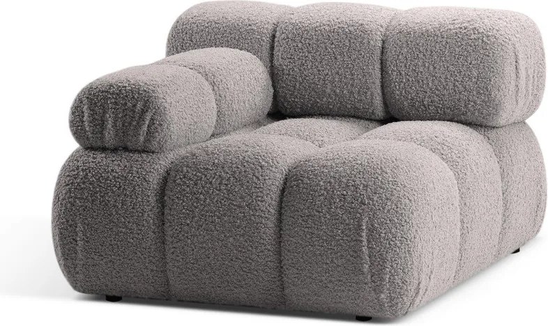 Modulo divano grigio chiaro in tessuto bouclé (angolo sinistro) Bellis - Micadoni Home