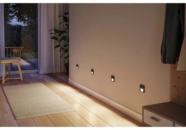 Paulmann 80004 - LED/1W Illuminazione scale con sensore TSARO 230V Lead/nero