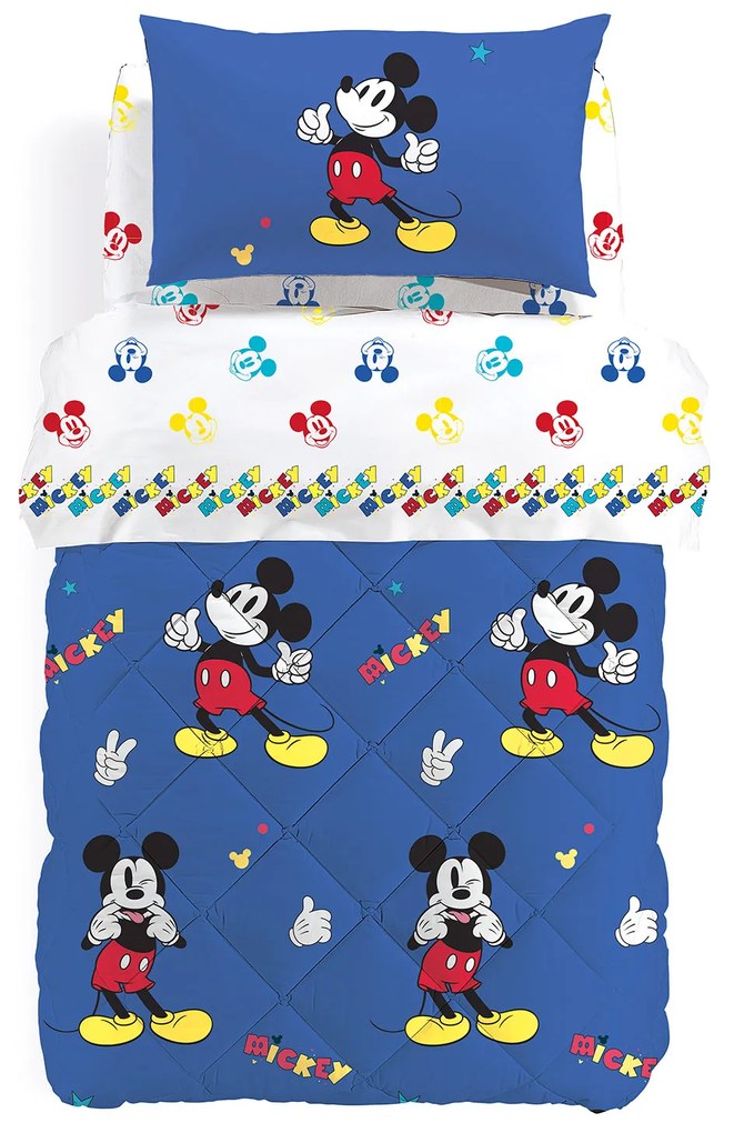 Trapunta in Cotone Mickey Retro' Piazza e Mezza Warner Bros