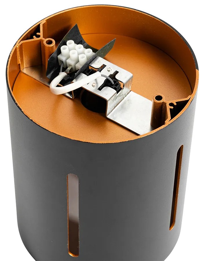 Plafoniera di design nera con interno dorato - Yana