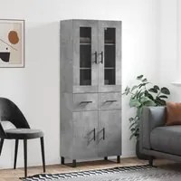 Credenza Grigio Cemento 69,5x34x180 cm in Legno Multistrato 3198557