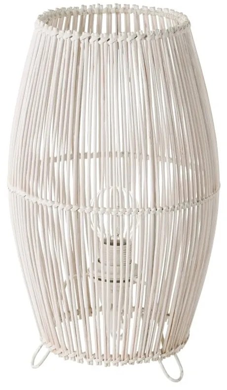 Lampada da tavolo bianca con paralume in bambù (altezza 29 cm) - Casa Selección