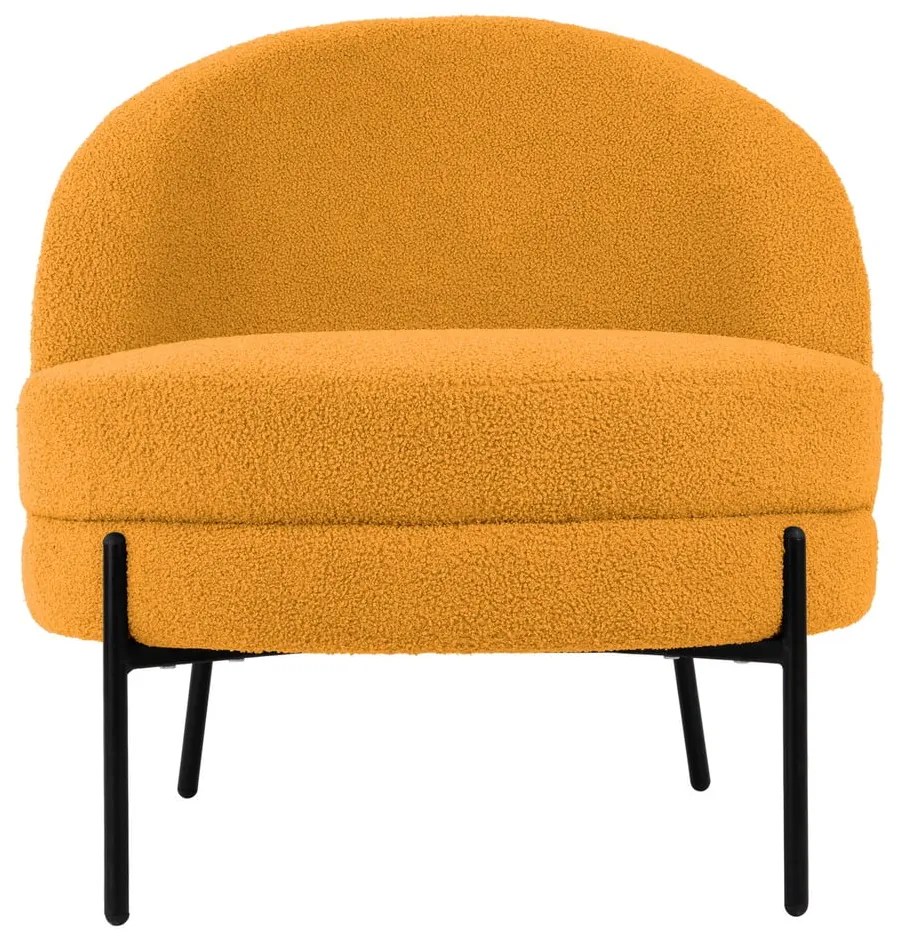 Poltrona giallo ocra in tessuto bouclé Noble - Leitmotiv