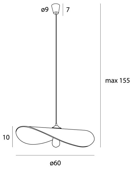 MAXLIGHT P0581 - Lampadario a sospensione con filo NAP 1xE27/15W/230V diametro 60 cm beige
