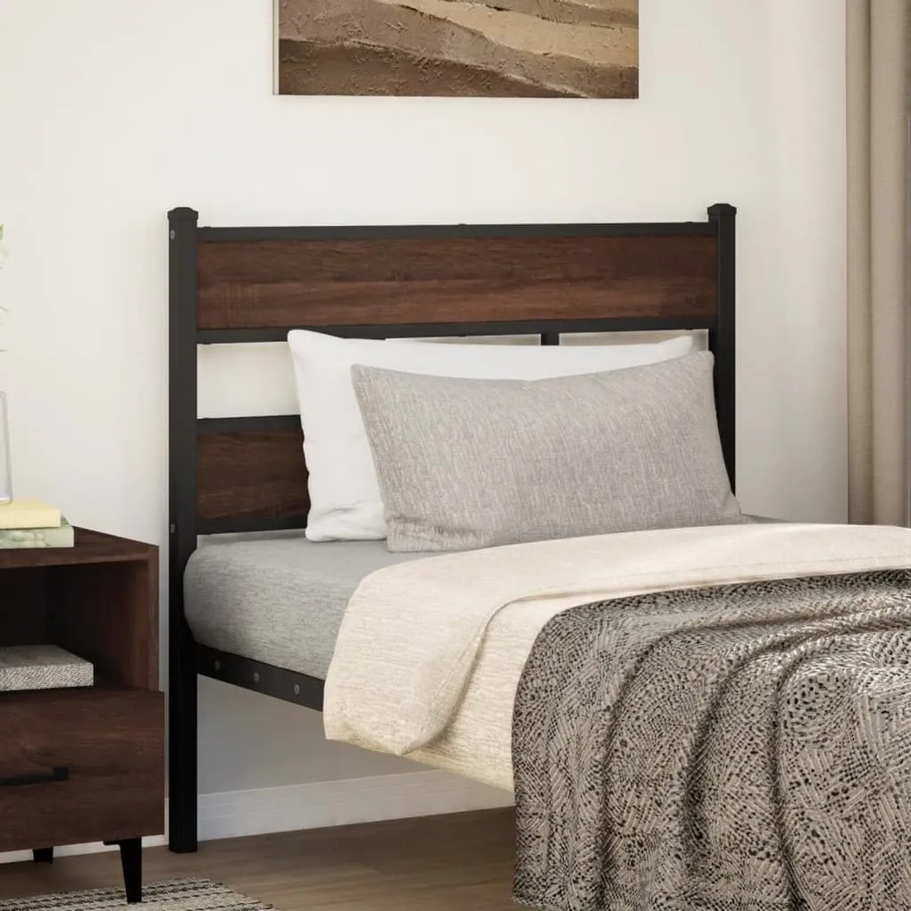 Testiera Rovere Marrone 75 Cm İn Acciaio E Truciolato /