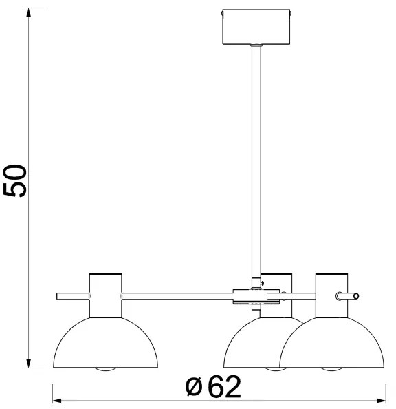 Lampadario a sospensione con supporto rigido ESTATE MINI 3xE27/15W/230V blu